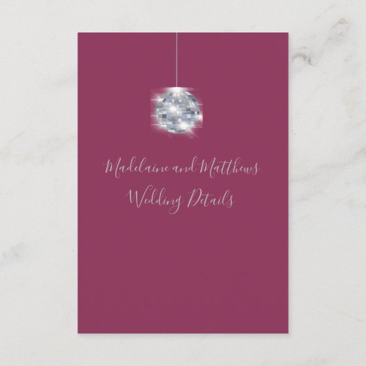 バーガンディフローラディスコ詳細エンクロージャカード エンクロージャーカード (裏面)