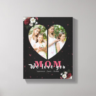 バーガンディフローラハート形のプレゼント 過去記事 キャンバスプリント