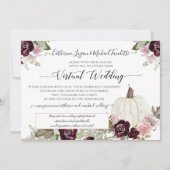 バーガンディフローラパンプキ素朴ンバ結婚ラティブ 招待状 (正面)