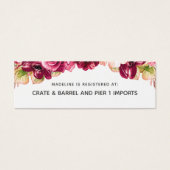 バーガンディフローラブライダルシャワーレジストリ挿入カード (正面)