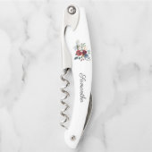 バーガンディフローラブライドメイド結婚式の引き出物 ソムリエナイフ (正面)