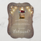 バーガンディフローラランタン素朴ブリデスメイド提案 招待状 (正面/裏面)