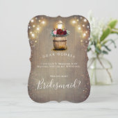 バーガンディフローラランタン素朴ブリデスメイド提案 招待状 (スタンド正面)