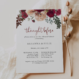 バーガンディフローラ夜リハーサルディナー前 招待状