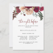 バーガンディフローラ夜リハーサルディナー前 招待状 (正面)