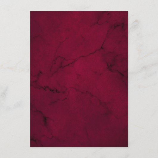 バーガンディフローラ大理石結婚幾何詳細 エンクロージャーカード (裏面)