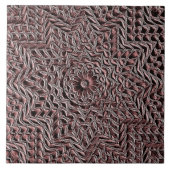 バーガンディフローラ幾何セラミックタイル タイル (正面)