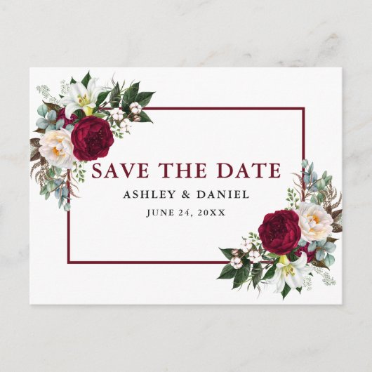 バーガンディフローラ水の色の緑の日を保存 案内ポストカード (正面)