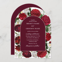 バーガンディフローラ水色エレガントなウェディングアーチ