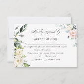 バーガンディフローラ秋のアーチウェディングRSVPカード 出欠カード (正面)