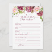 バーガンディフローラ秋のベビーカードの予測 招待状 (正面)