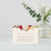 バーガンディフローラ秋ベビーシャワー表示シャワー エンクロージャーカード (スタンド正面)