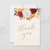 バーガンディフローラ秋ベビーシャワー サンキューカード (正面)