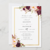 バーガンディフローラ秋リハーサル夕食の招待 招待状 (正面)