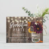 バーガンディフローラ素朴ジャールバーンウッド卒業 招待状 (スタンド正面)