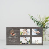 バーガンディフローラ素朴バレルありがとうござ結婚う サンキューカード (スタンド正面)