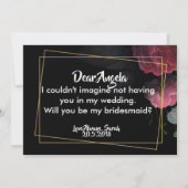 バーガンディフローラ素朴花嫁 招待状 (裏面)