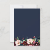 バーガンディフローラ結婚式は日付カードを保存 セーブザデート (裏面)