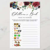 バーガンディフローラ絵文字の赤ちゃんシャワーゲーム (正面)