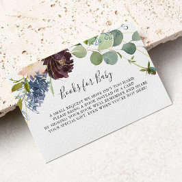 バーガンディフローラ緑の赤ちゃんシャワー予約リクエスト エンクロージャーカード