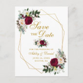 バーガンディフローラ緑の金ゴールド保存日 案内ポストカード (正面)