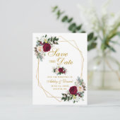 バーガンディフローラ緑の金ゴールド保存日 案内ポストカード (スタンド正面)