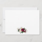 バーガンディフローラ緑結婚書道 サンキューカード (裏面)