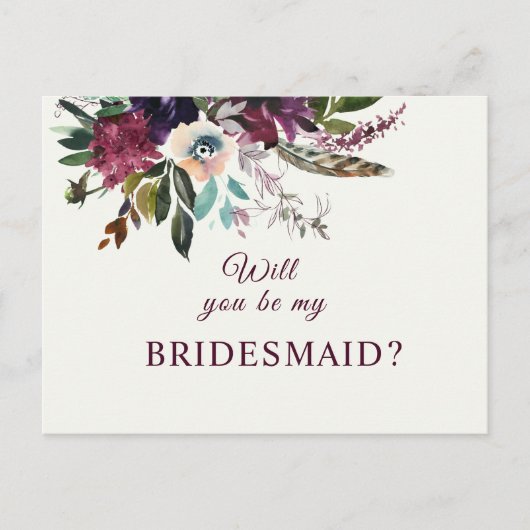 バーガンディフローラ花嫁の提案 ポストカード (正面)