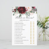 バーガンディフローラ花嫁または花婿はそれを言った誰が推測 (スタンド正面)