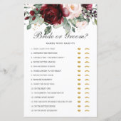 バーガンディフローラ花嫁または花婿はそれを言った誰が推測 (正面)