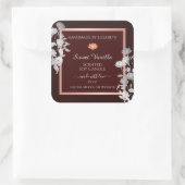 バーガンディフローラ製品包装ラベル花 スクエアシール (バッグ)