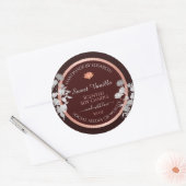 バーガンディフローラ製品包装ラベル花 ラウンドシール (封筒)