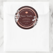 バーガンディフローラ製品包装ラベル花 ラウンドシール (バッグ)