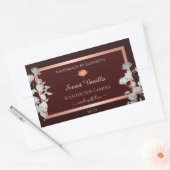 バーガンディフローラ製品包装ラベル花 長方形シール (封筒)