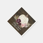 バーガンディフローラ金ゴールドカボチャ赤ちゃんシャワー素朴 スタンダードカクテルナプキン (角)