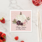 バーガンディフローラ金ゴールド赤面カボチャ赤ちゃんシャワー スタンダードカクテルナプキン (インサイチュ)