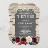 バーガンディフローラI DO BBQチョークバーンI DO BBQ 招待状 (正面/裏面)