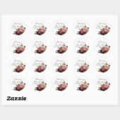 バーガンディブーケありがとうサークルシール ラウンドシール (シート)