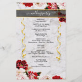 バーガンディブーケと大理石結婚式 プログラム (裏面)