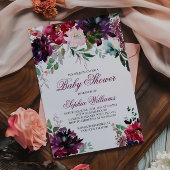 バーガンディベビーシャワー招待状 招待状