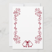 バーガンディベルスクロールワーク結婚式の披露宴 招待状 (裏面)