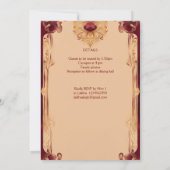 バーガンディベージュのインドの結婚式の象のテンプレート 招待状 (裏面)