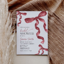 バーガンディボウブライダルシャワー招待 招待状