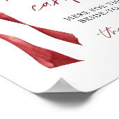 バーガンディボウブライダルレシピカードサイン ポスター (角)