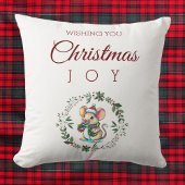 バーガンディマウスグランドペアレントフォトクリスマスリース クッション