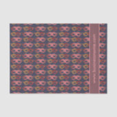 バーガンディマスカレードマスクパターンカスタム文字 薄葉紙 (正面)