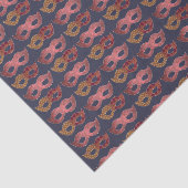 バーガンディマスカレードマスクパターンカスタム文字 薄葉紙 (詳細)