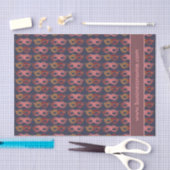 バーガンディマスカレードマスクパターンカスタム文字 薄葉紙 (クラフト)