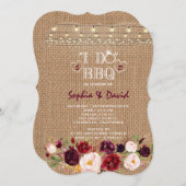 バーガンディマルサラフローラバーラップIドバーベキュー 招待状 (正面/裏面)