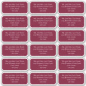 バーガンディミニマリストのゲストメーリングリストシンプル シール (正面)